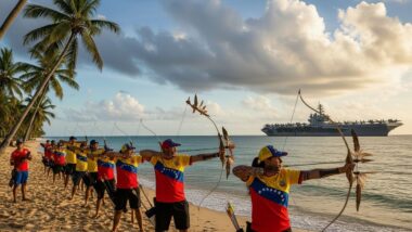 Venezuelanos prontos para resistir a um ataque norte-americano, segundo Nicolás Maduro. Imagem referente a matéria